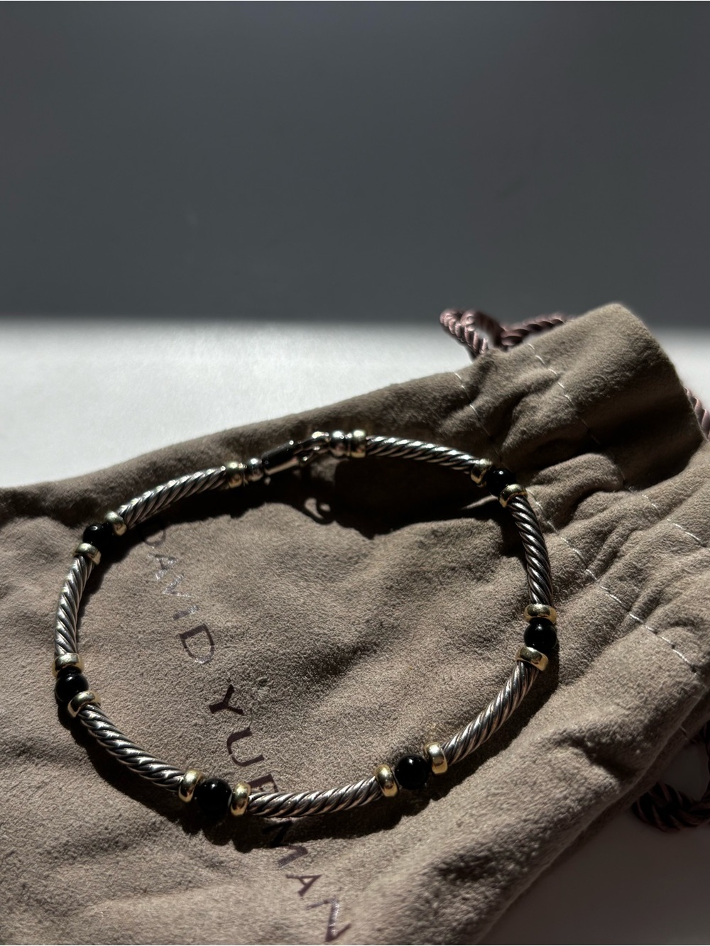 David Yurman Spiritual Beads Station Bracelet - Black Onyx 14k